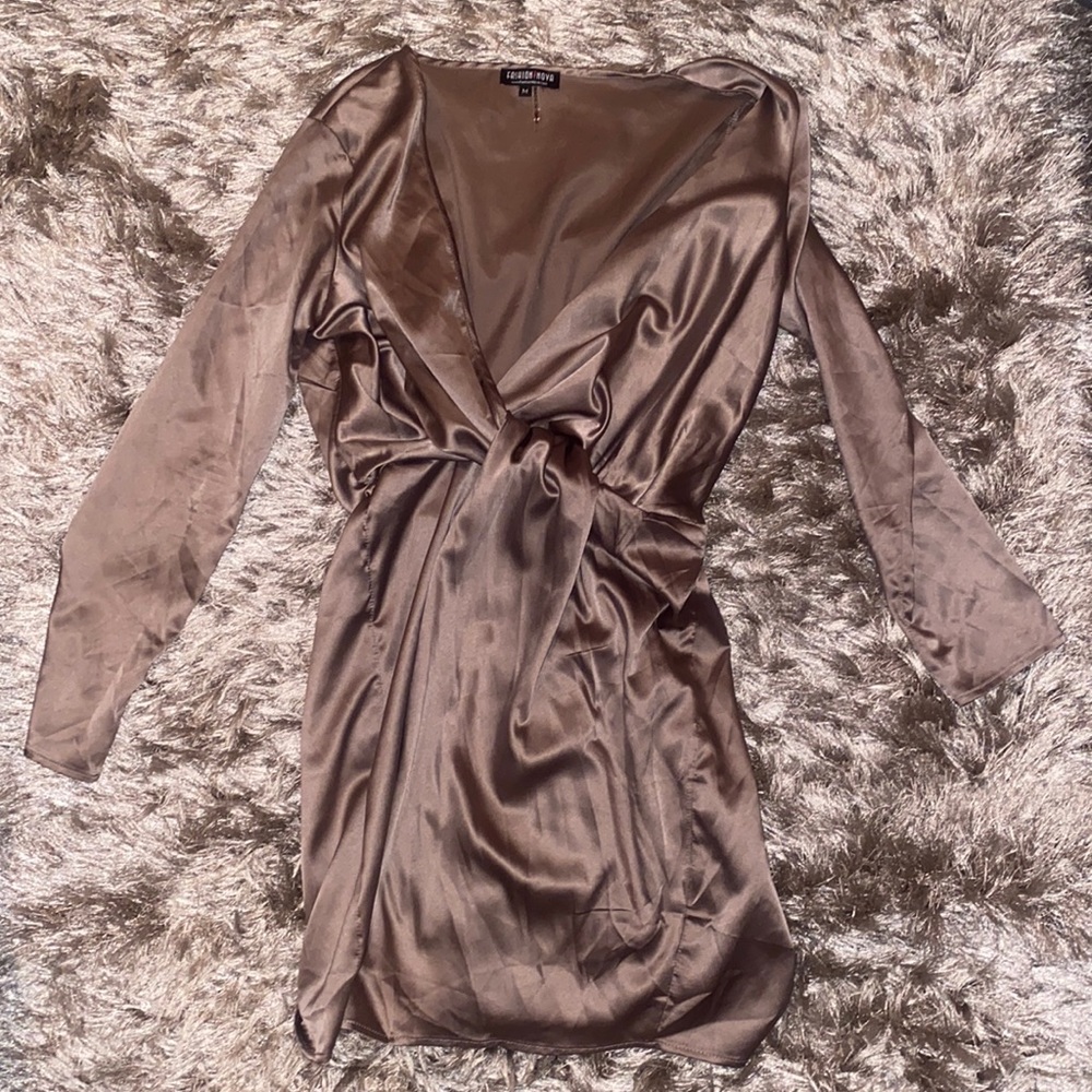 Gold long sleeve dress